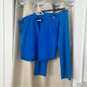 Figs Royal Blue Scrub Set